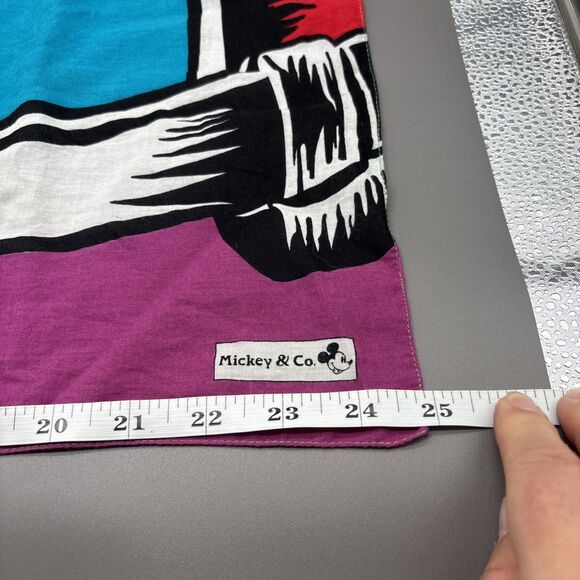 Mickey & Co. Vintage Mickey Minnie Mouse Scarf Bandana JG Hook Cotton 25" Square - Picture 3 of 8